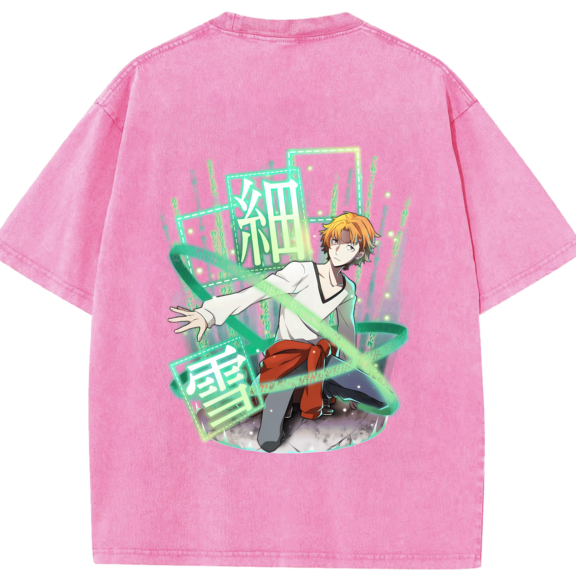 （画像用） 文豪ストレイドッグス Bungo Stray Dogs 綿100% ヴィンテージ風 半袖Tシャツ（背面プリント）
